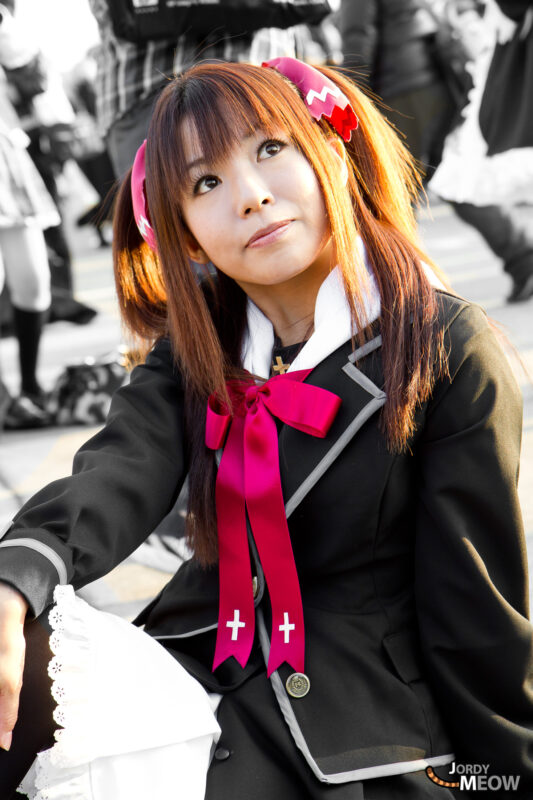 Stylish Japanese woman in Tokyo, blending modern and traditional fashion with confidence.