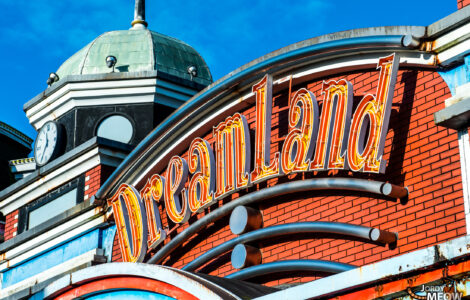 Entrance to abandoned Nara Dreamland theme park, a symbol of faded grandeur and passage of time.