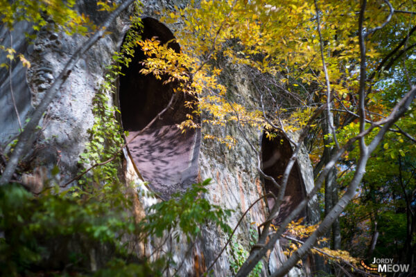 Explore the beauty of autumn ruins at Wagakawa Hydro Plant in Tohoku, Japan.