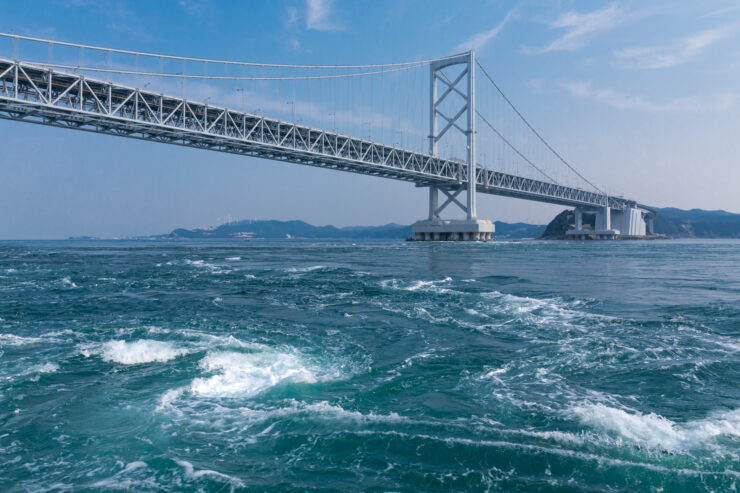 Marvelous Naruto Strait: Akashi Bridge Whirlpools - A stunning natural wonder in Japan.