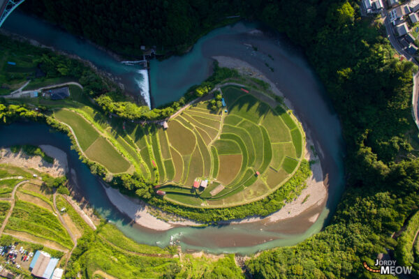 Stunning Aragi Island Rice Terraces in Shimizu Town, Wakayama, Japan.