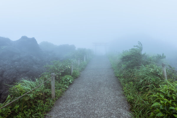 Discover the tranquil beauty of Oshima Islands misty landscape.