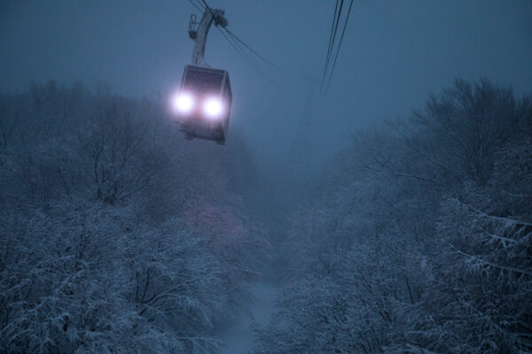 Zaos enchanted snow monster trees, ski lift.