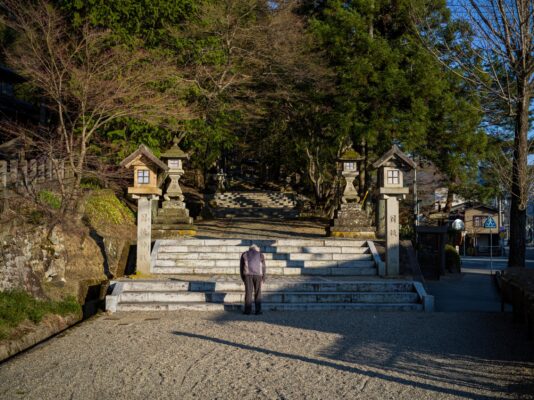 Tranquil Hie Shrine amidst verdant Japanese forest