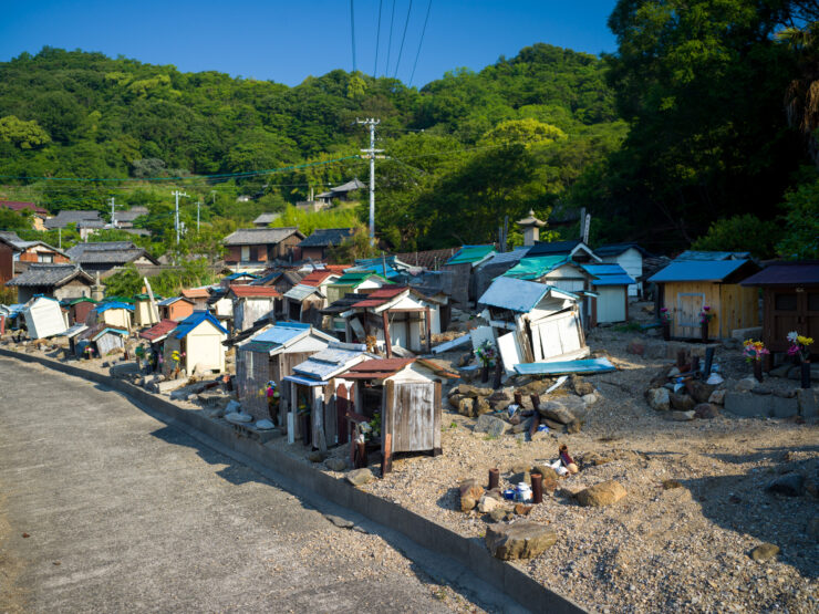Rustic Japanese Island Village Surrounded by Nature