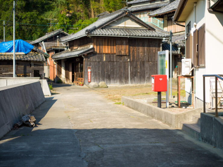 Traditional Japanese village street scene