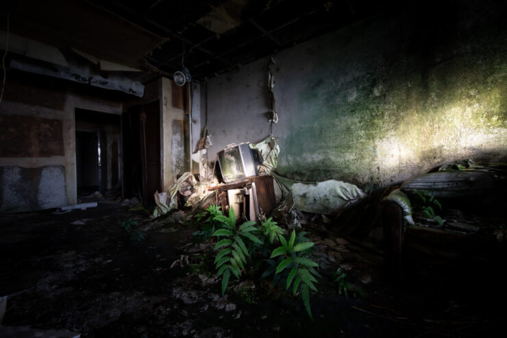 Decaying grandeur: Abandoned Hachijo Royal Hotel interior