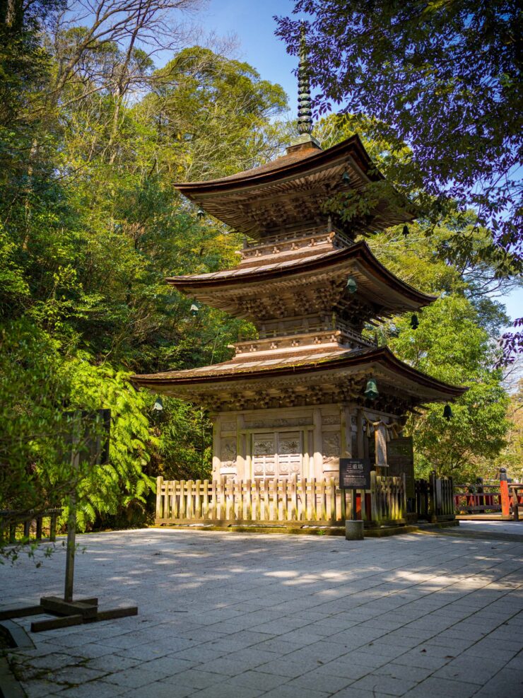 Tranquil Japanese Pagoda in Verdant Landscape