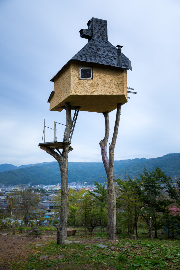Elevated Japanese Teahouse Pavilion Amidst Serene Nature