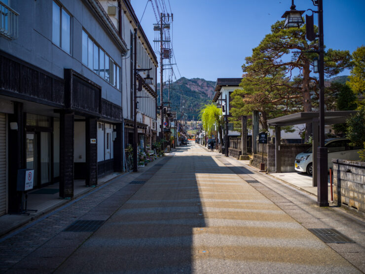 Historic Japanese town street scene