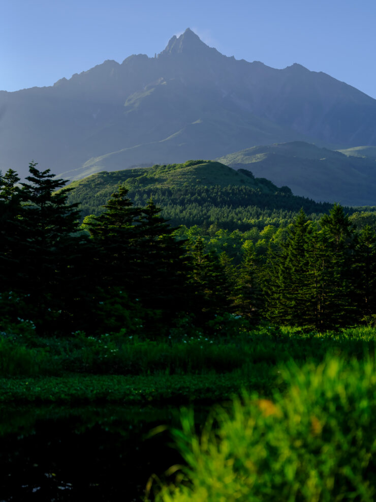 Stunning Rishiri-Fuji volcanic mountain on lush Japanese island