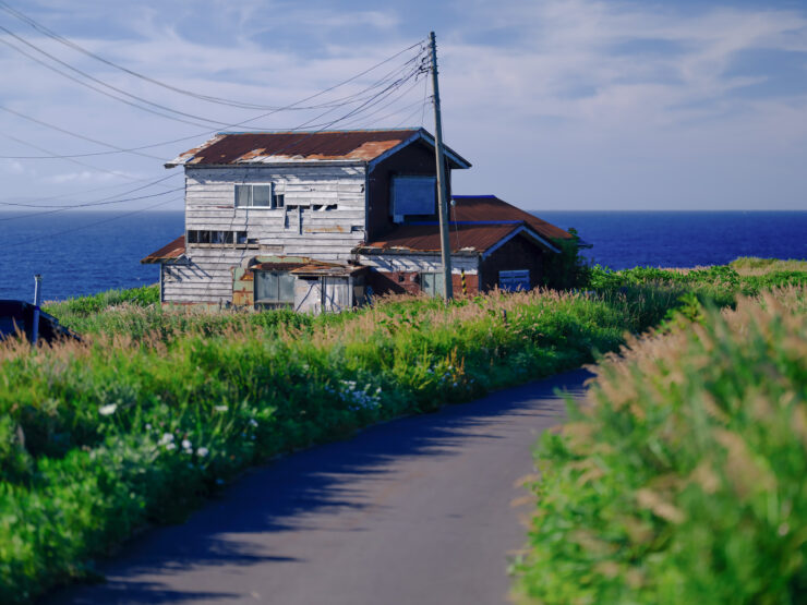 Abandoned house on scenic Rishiri Island, Japan