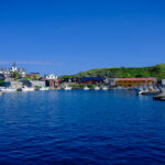 Scenic Rishiri Island Harbor, Japan