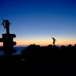 Rishiri Island silhouette sunset panorama Japan