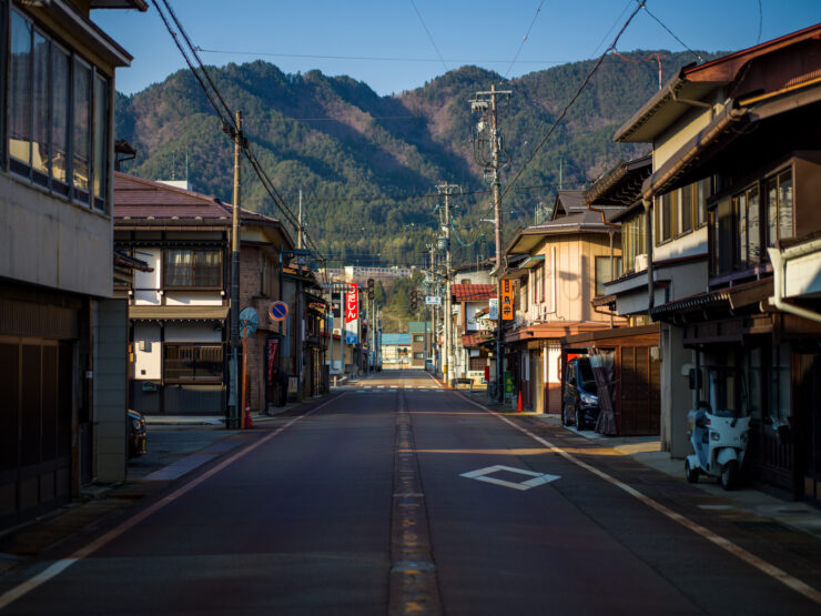 Historic Japanese mountain village street