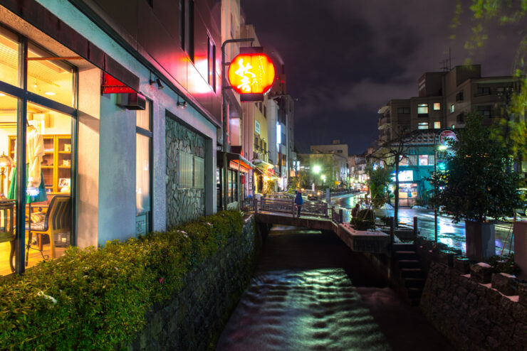Enchanting Kanazawa canal street at night