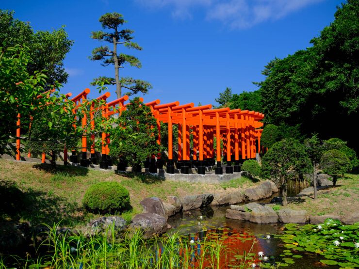 Iconic Takayama Inari Torii Gates, Serene Shinto Shrine