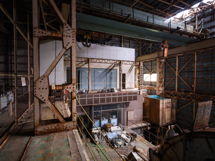 Haunting abandoned factory interior photography