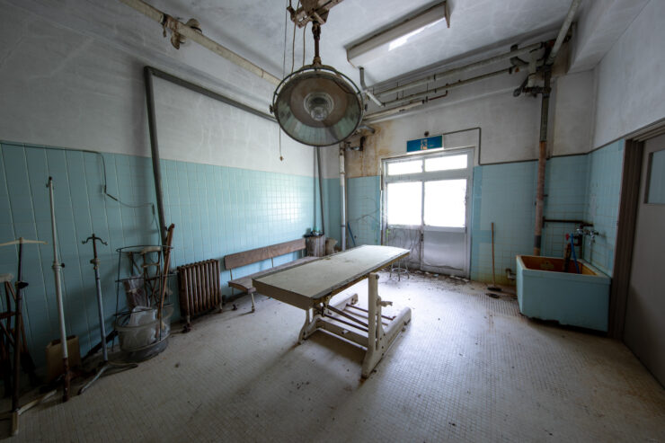 Eerie abandoned industrial interior Ikeshima relic