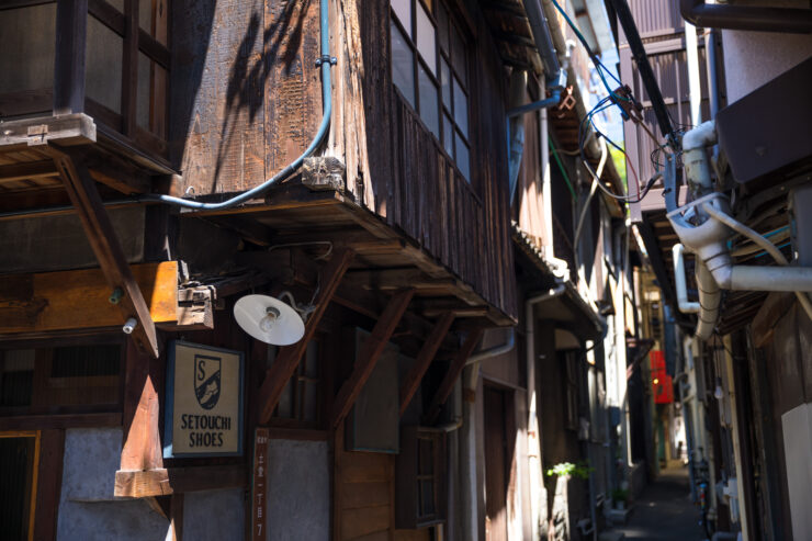 Ancient alleyway in Onomichi, preserved Japanese town.