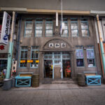 Historic downtown Onomichi building entrance, Japan