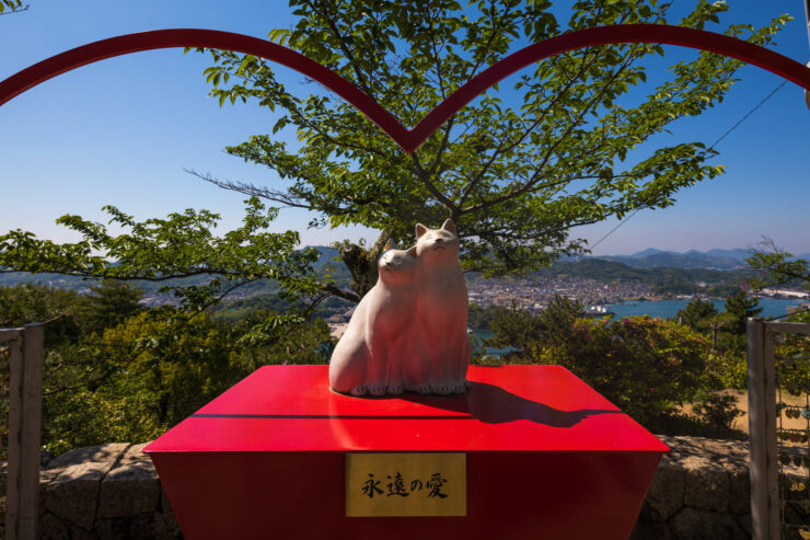 Scenic Onomichi Feline Shrine Overlooking Tranquil Landscape