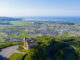 Coastal medieval castle aerial view
