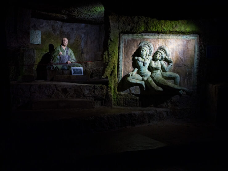 Yuma Tsugatas Sculpted Mythological Carvings, Hanibe Caves