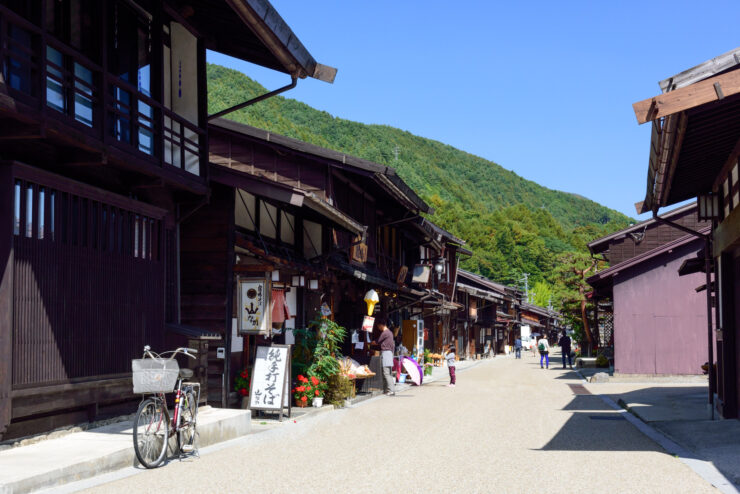 Historic Japanese town street scene