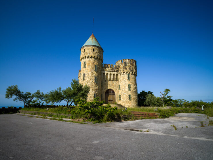 Medieval hilltop castle architectural marvel