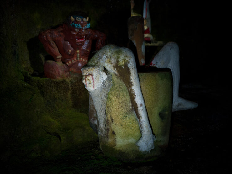 Eerie Hanibe Caves monstrous sculpture