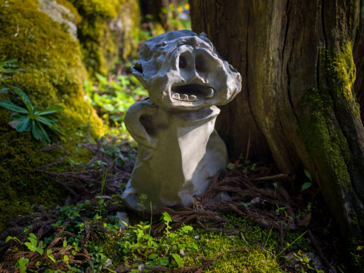Fantastical Gargoyle Sculpture Woodland Setting