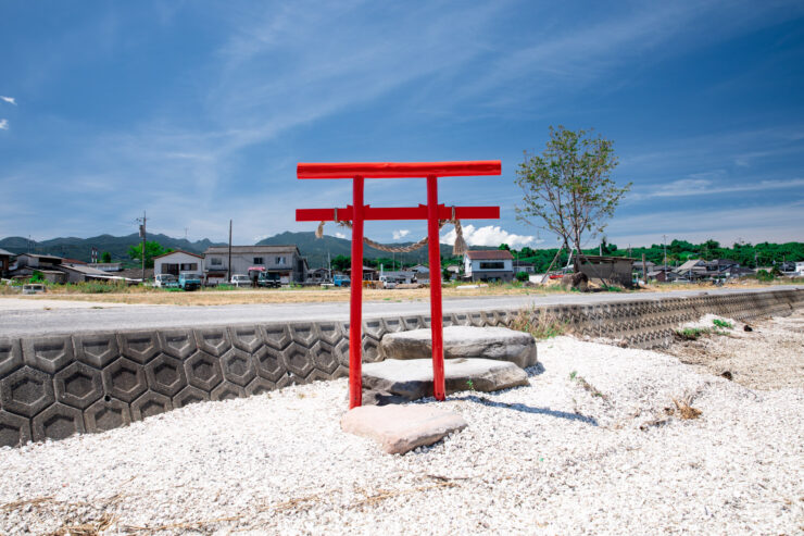 Iconic Torii Gate at Ouo Shinto Shrine, Rural Japan