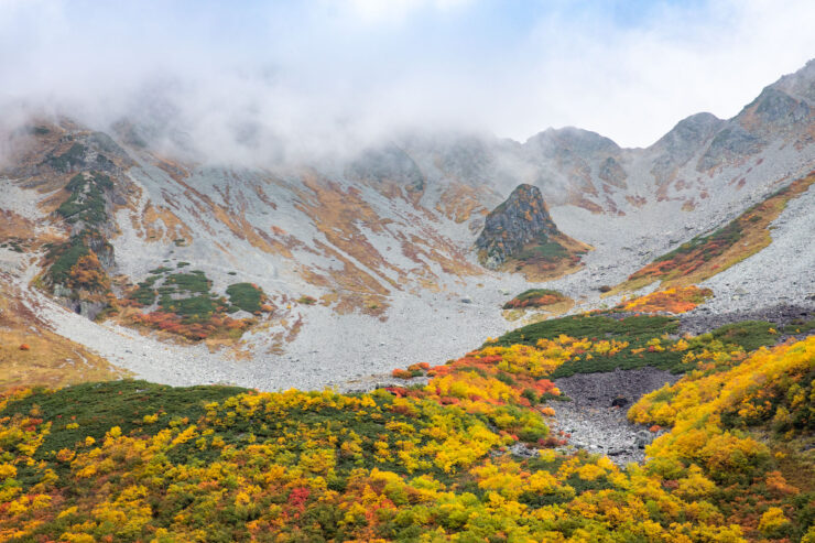 Vibrant Autumn Alpine Valley Landscape