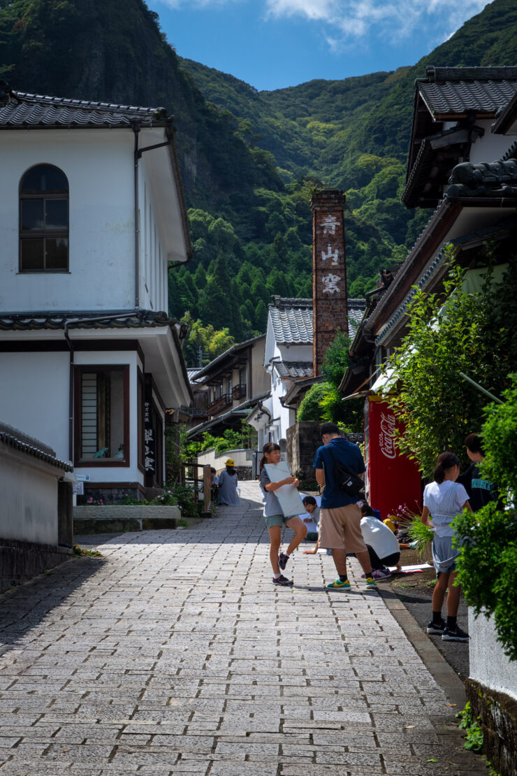 Charming mountain village Okawachiyama, scenic cobblestone streets.