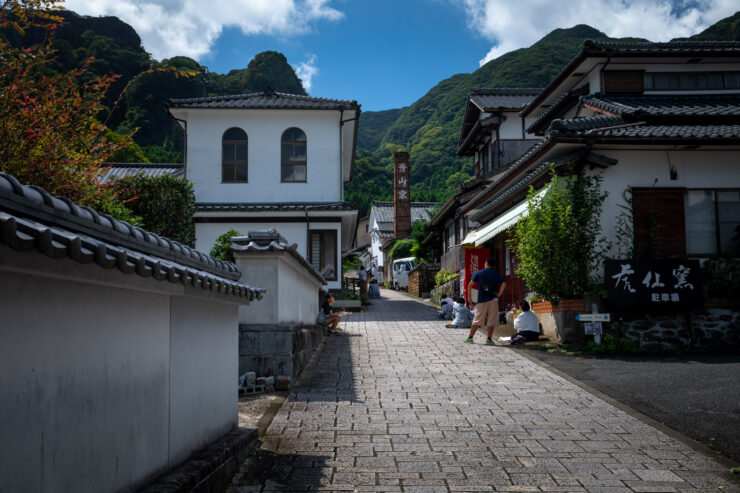 Quaint Japanese village street scene