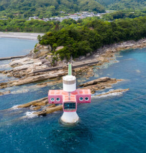 Playful pink lighthouse island paradise