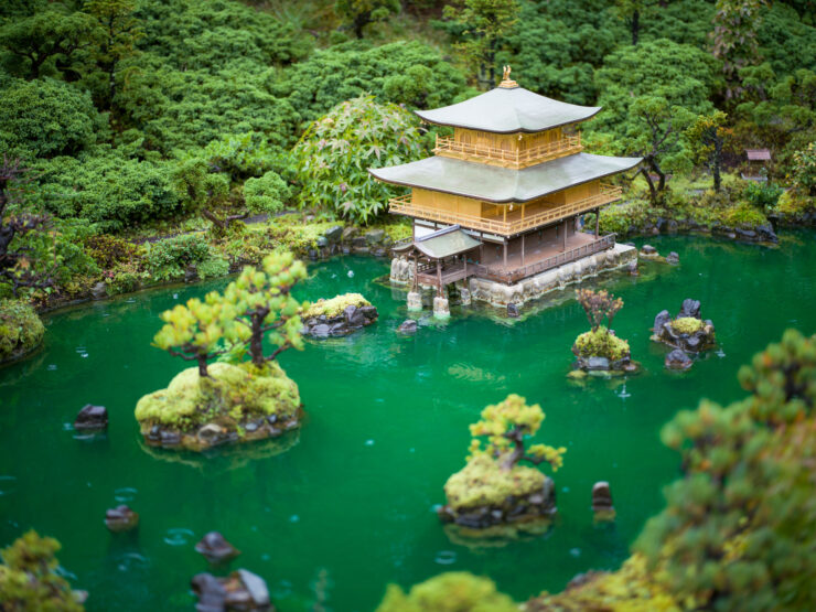 Kinkakuji Golden Pavilion Reflection, Kyoto Japan Garden