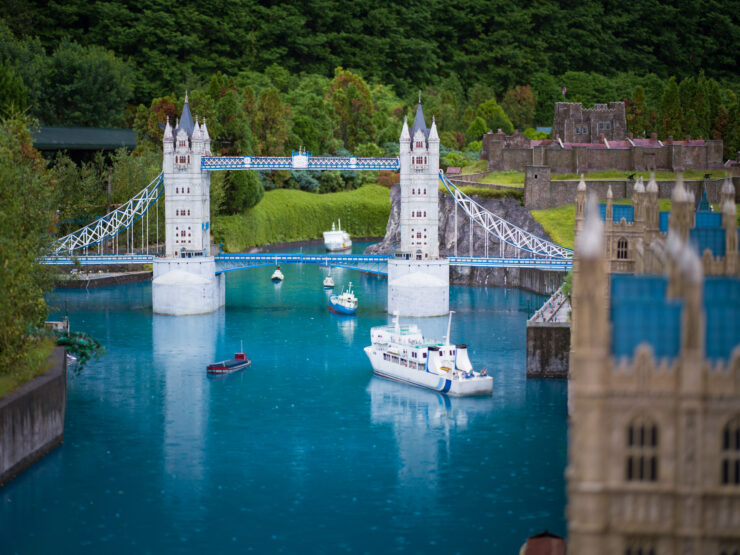 Miniature London landmarks model, Tower Bridge.