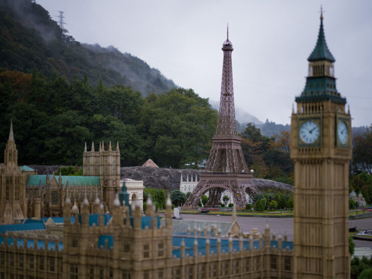 Miniature models of global landmarks at Tobu World Square, Japan.