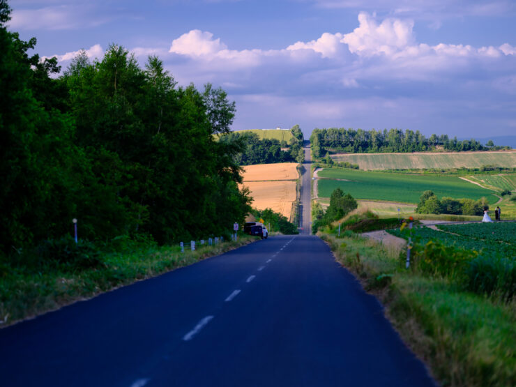 Scenic rural countryside road landscape
