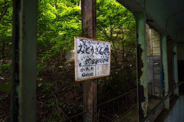Lush forest reclaims abandoned ropeway station.