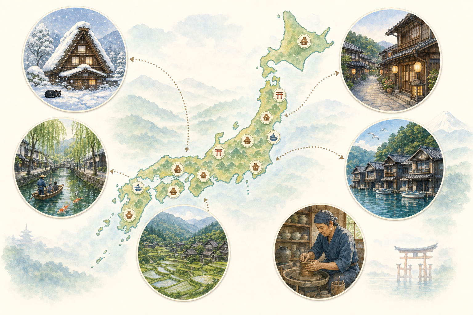 Les Plus Beaux Villages du Japon : 18 Coins Hors du Temps